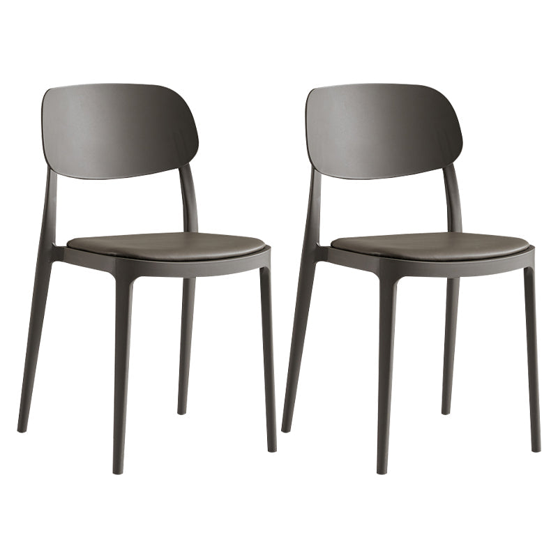 Silla de plástico de silla lateral de apilamiento interior moderno con tapizado