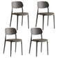 Silla de plástico de silla lateral de apilamiento interior moderno con tapizado
