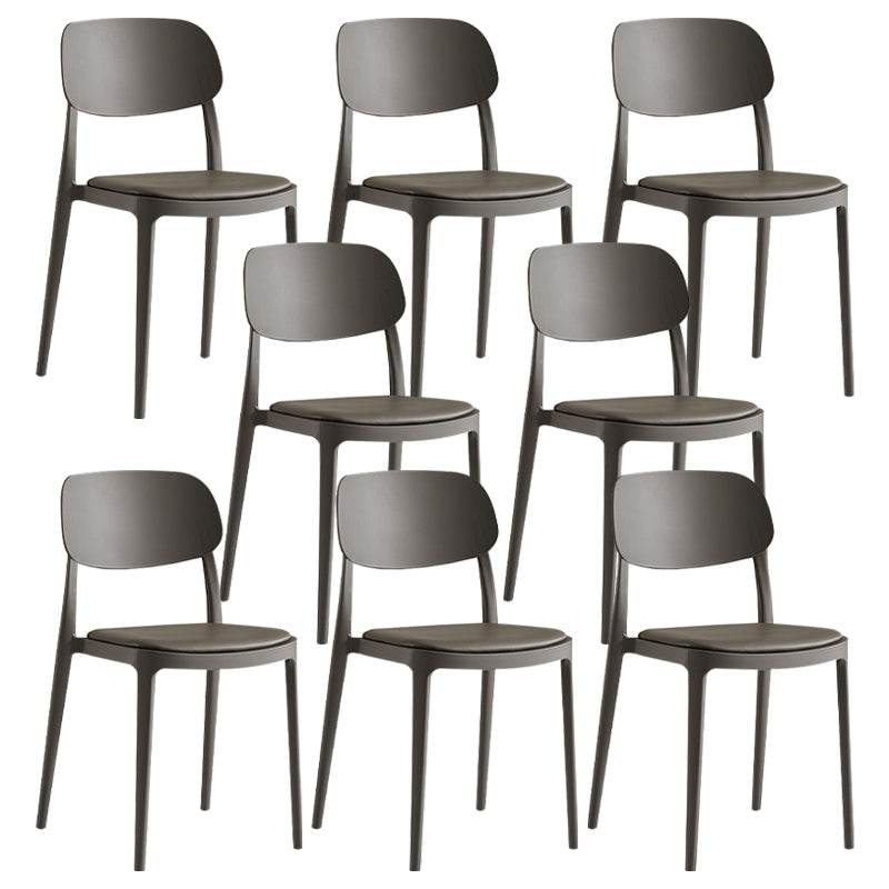 Silla de plástico de silla lateral de apilamiento interior moderno con tapizado