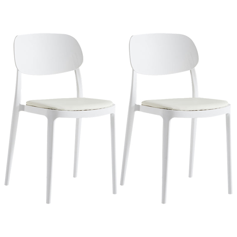 Silla de plástico de silla lateral de apilamiento interior moderno con tapizado