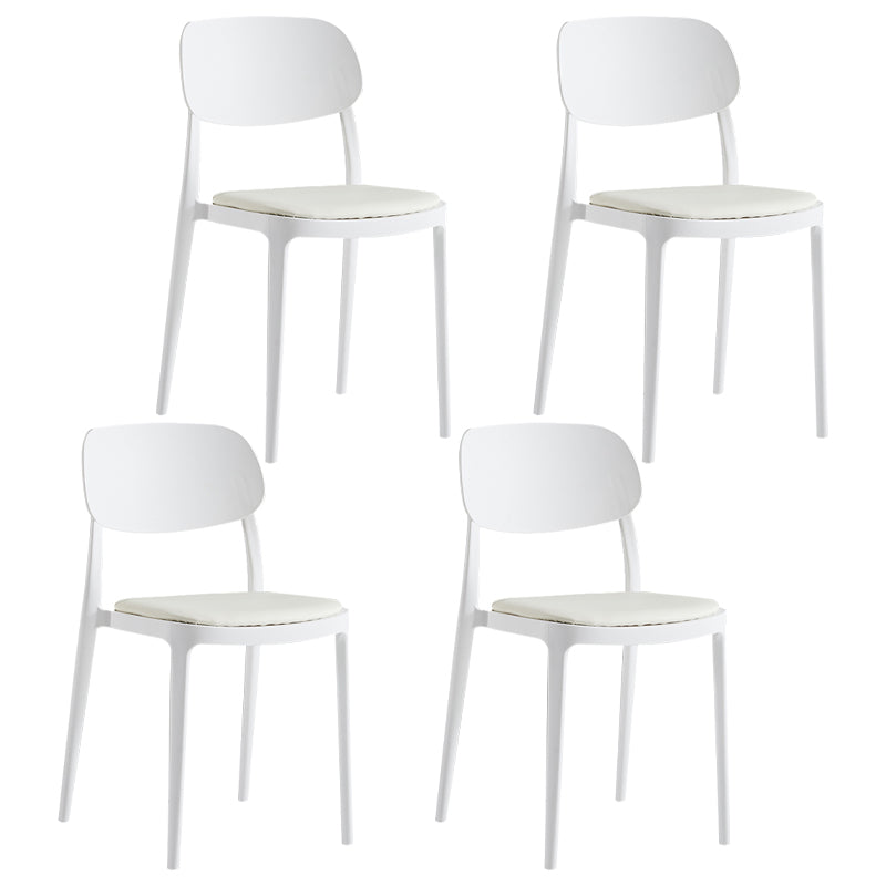 Silla de plástico de silla lateral de apilamiento interior moderno con tapizado