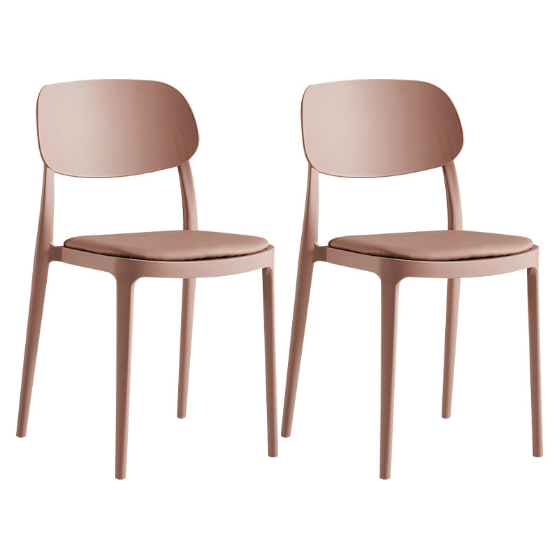 Silla de plástico de silla lateral de apilamiento interior moderno con tapizado