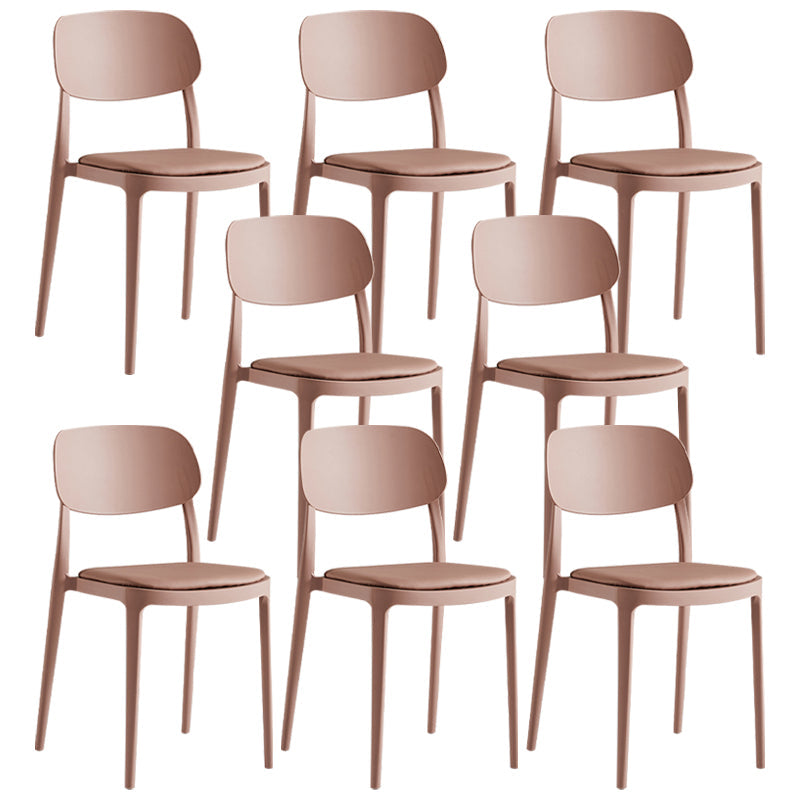 Silla de plástico de silla lateral de apilamiento interior moderno con tapizado