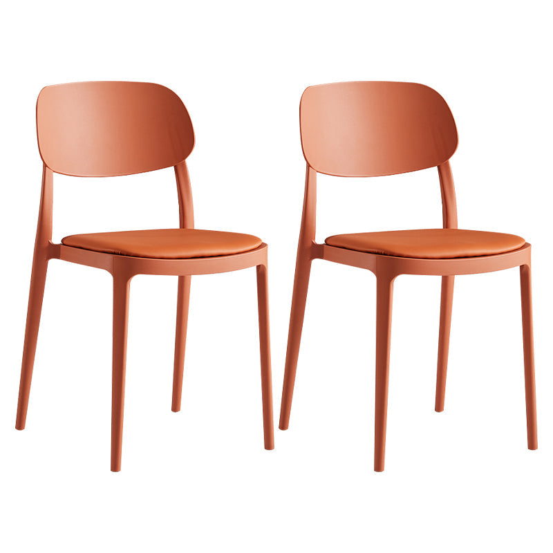 Silla de plástico de silla lateral de apilamiento interior moderno con tapizado