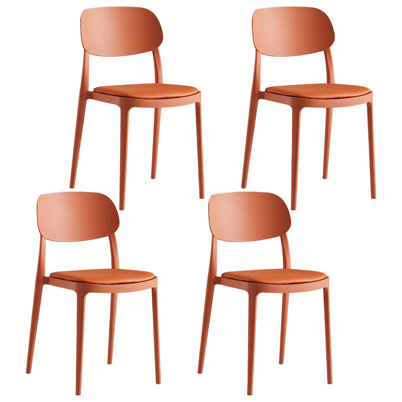 Silla de plástico de silla lateral de apilamiento interior moderno con tapizado