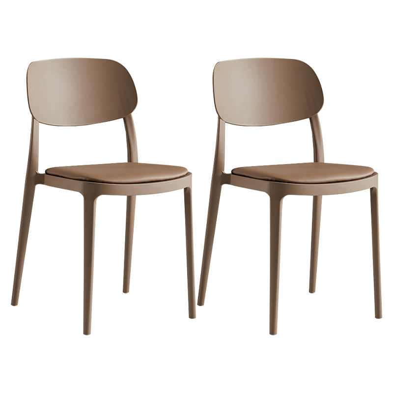 Silla de plástico de silla lateral de apilamiento interior moderno con tapizado