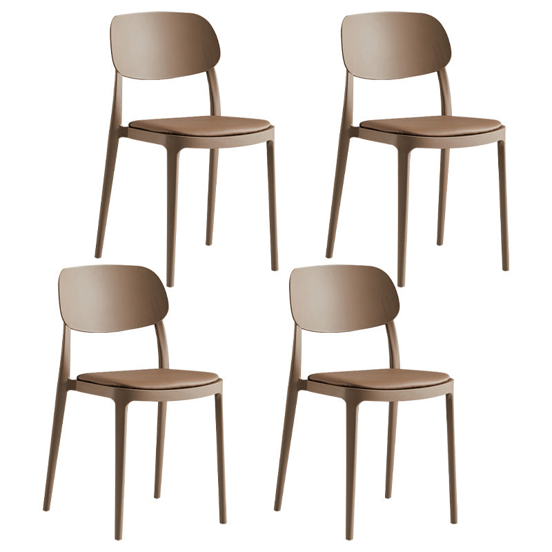 Silla de plástico de silla lateral de apilamiento interior moderno con tapizado