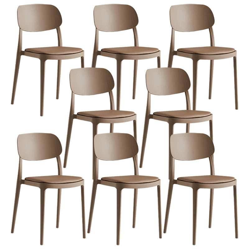 Silla de plástico de silla lateral de apilamiento interior moderno con tapizado