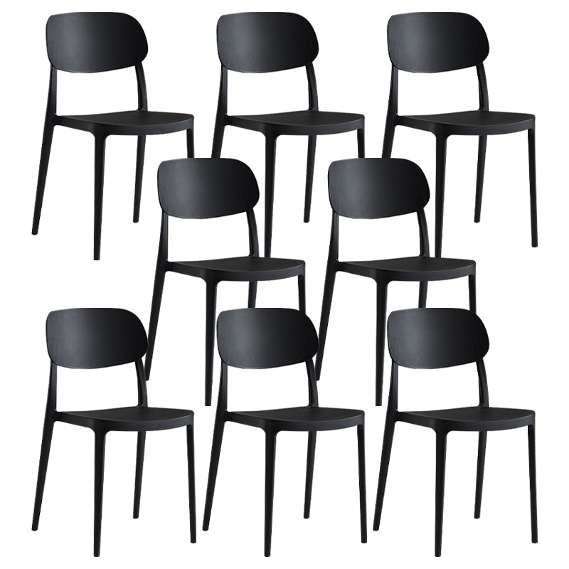 Silla de plástico de silla lateral de apilamiento interior moderno con tapizado