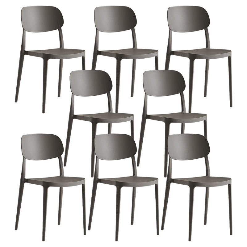 Silla de plástico de silla lateral de apilamiento interior moderno con tapizado