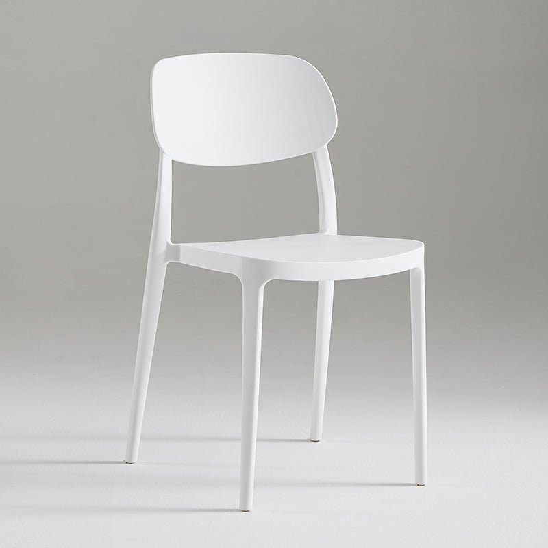 Silla de plástico de silla lateral de apilamiento interior moderno con tapizado