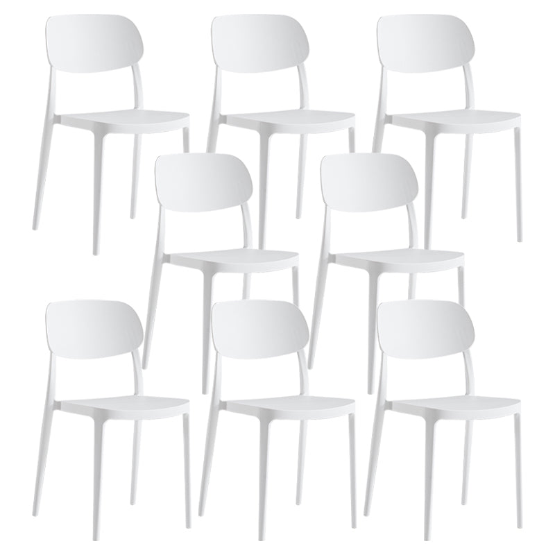 Silla de plástico de silla lateral de apilamiento interior moderno con tapizado