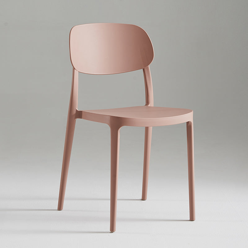 Silla de plástico de silla lateral de apilamiento interior moderno con tapizado
