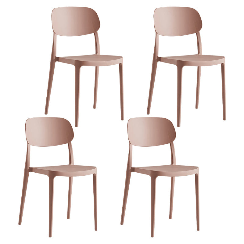 Silla de plástico de silla lateral de apilamiento interior moderno con tapizado