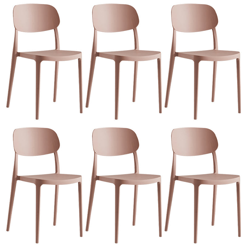 Silla de plástico de silla lateral de apilamiento interior moderno con tapizado