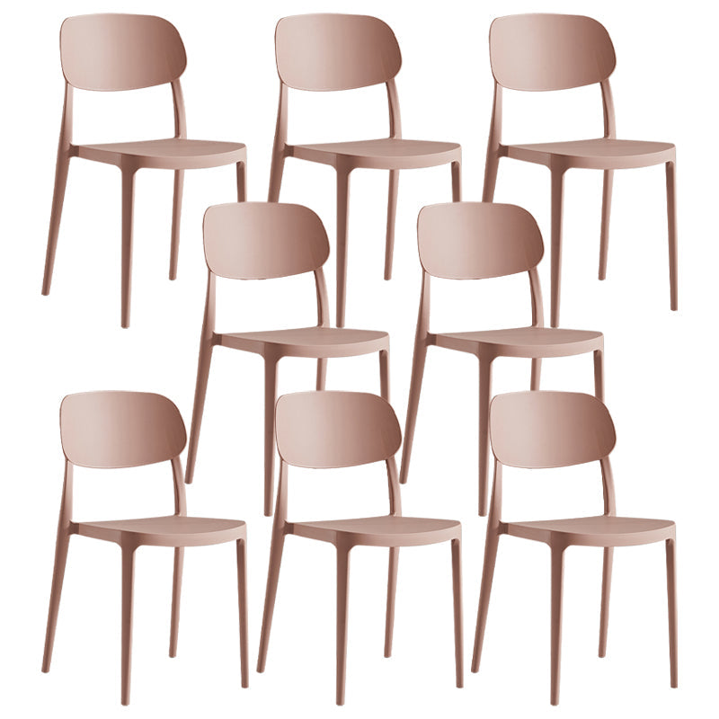 Silla de plástico de silla lateral de apilamiento interior moderno con tapizado