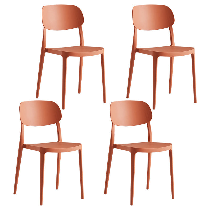 Silla de plástico de silla lateral de apilamiento interior moderno con tapizado