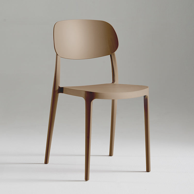 Silla de plástico de silla lateral de apilamiento interior moderno con tapizado