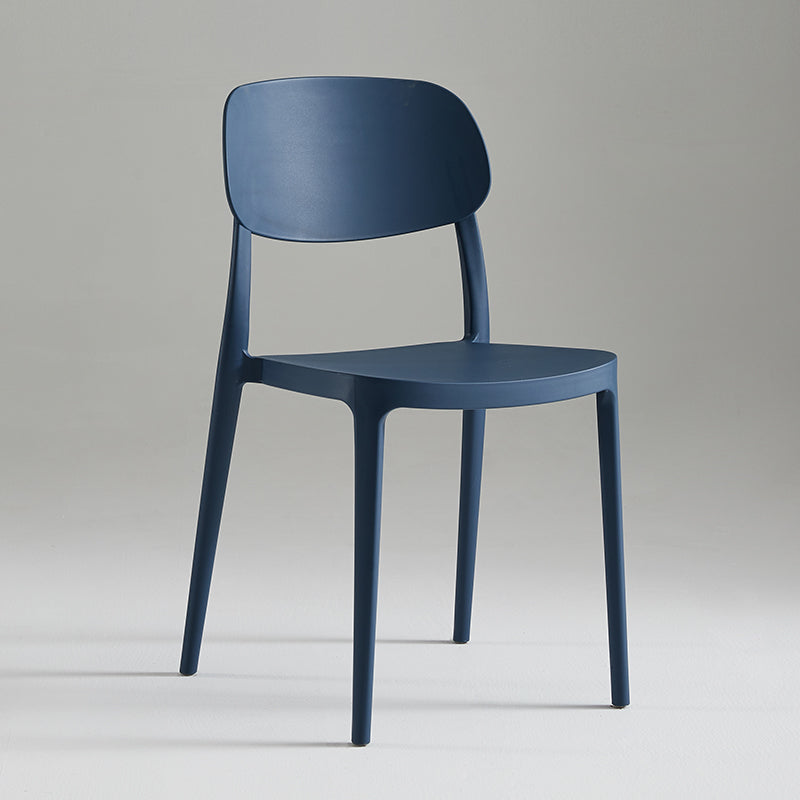 Silla de plástico de silla lateral de apilamiento interior moderno con tapizado
