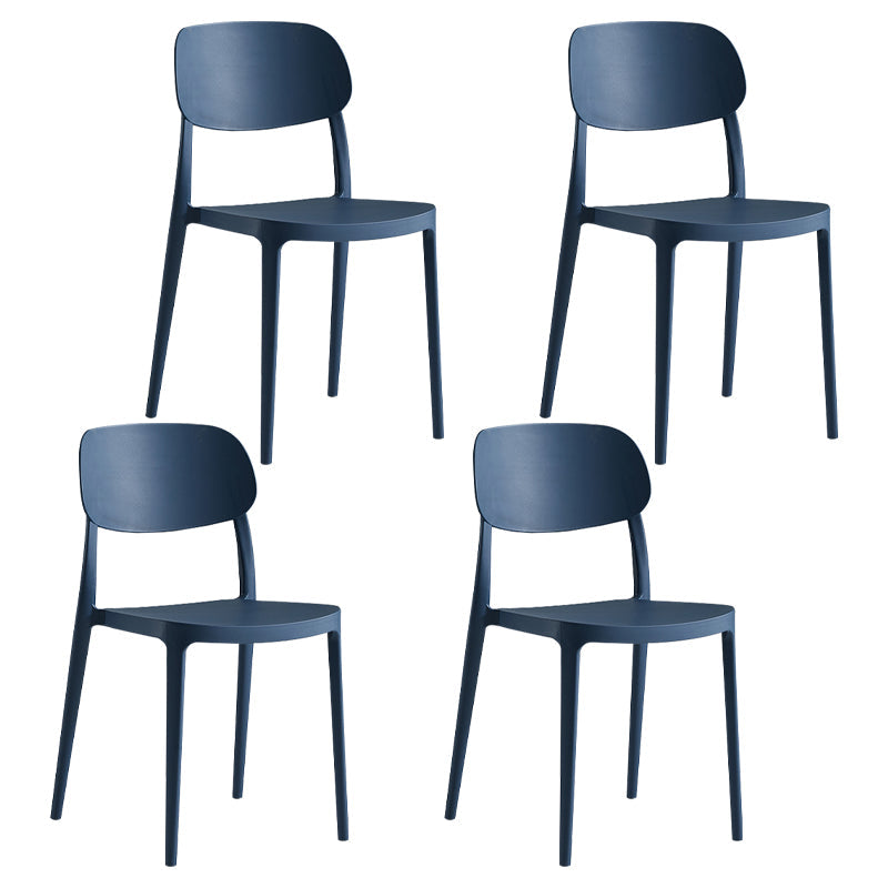 Silla de plástico de silla lateral de apilamiento interior moderno con tapizado