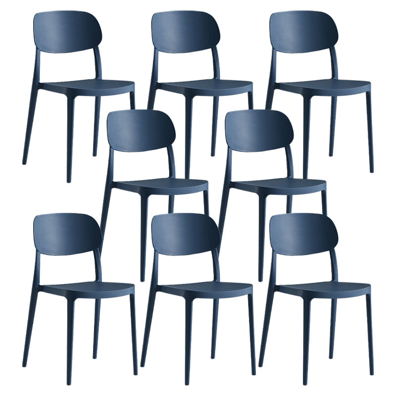 Silla de plástico de silla lateral de apilamiento interior moderno con tapizado