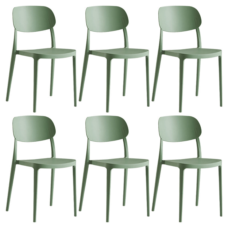 Silla de plástico de silla lateral de apilamiento interior moderno con tapizado