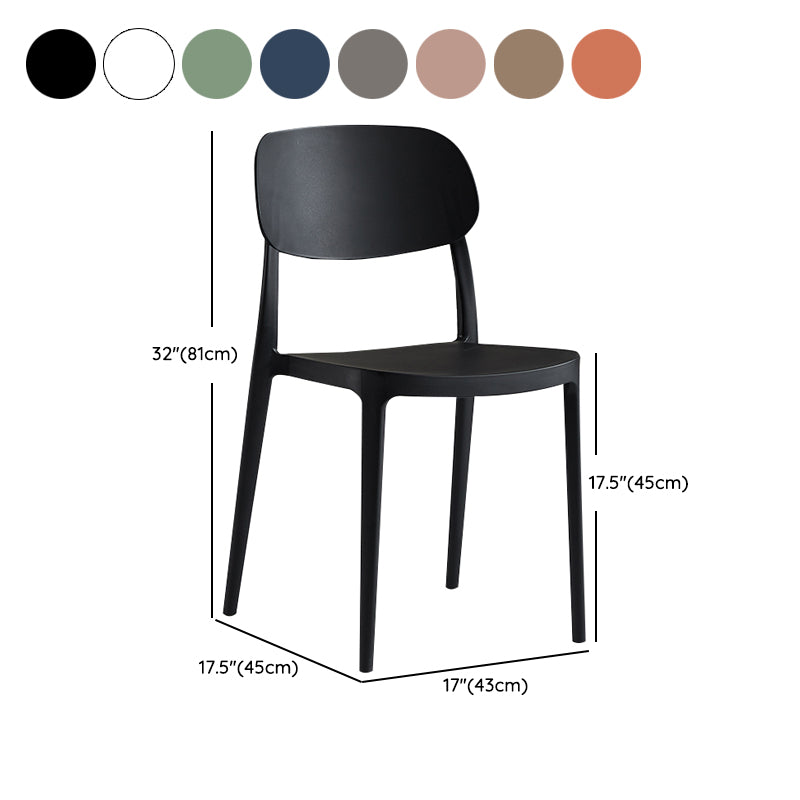 Silla de plástico de silla lateral de apilamiento interior moderno con tapizado