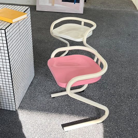 Metalen frame eetkamerstoel Moderne indoor plastic Backless Chair