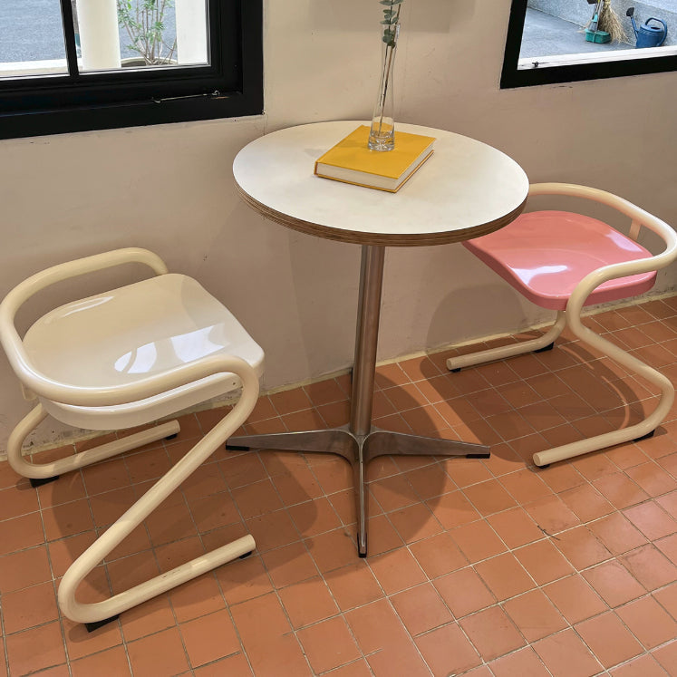 Metalen frame eetkamerstoel Moderne indoor plastic Backless Chair
