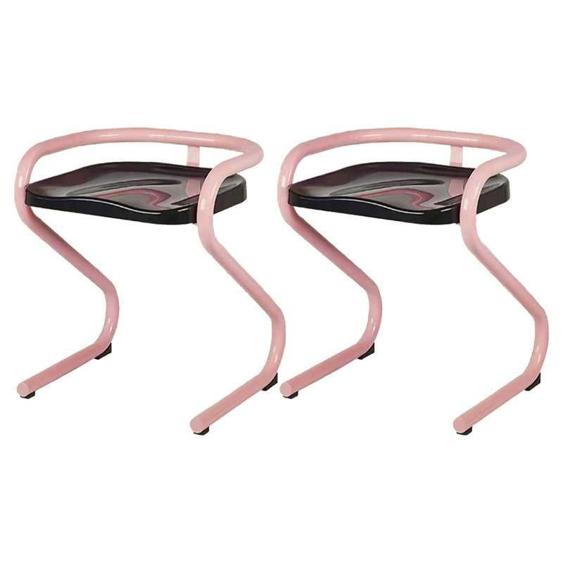 Metalen frame eetkamerstoel Moderne indoor plastic Backless Chair