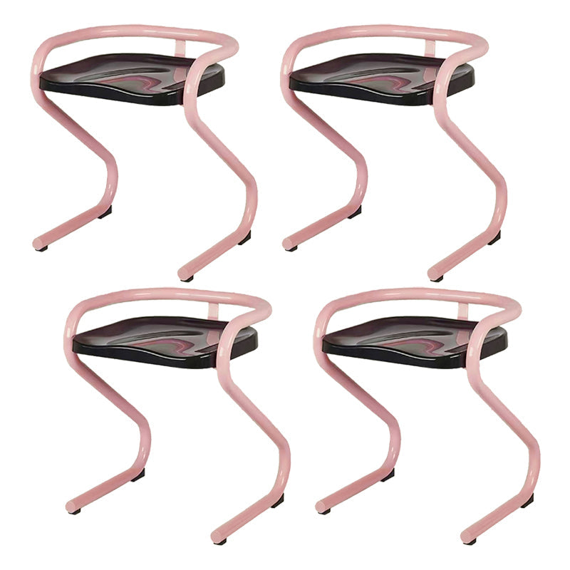 Metalen frame eetkamerstoel Moderne indoor plastic Backless Chair