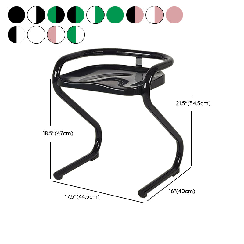 Metalen frame eetkamerstoel Moderne indoor plastic Backless Chair