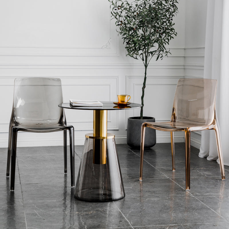 Modern Acrylic Armless Solid Back Dining Accent Chair for Home Clearhalo 'Dining Chairs' 'Dining Tables & Seating' 'dining_chair' 'furn' 'furn_dining_chair' 'Furniture' 'Kitchen & Dining Furniture' 7604497