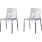 Modern Acrylic Armless Solid Back Dining Accent Chair for Home Clear 2 Piece Set Clearhalo 'Dining Chairs' 'Dining Tables & Seating' 'dining_chair' 'furn' 'furn_dining_chair' 'Furniture' 'Kitchen & Dining Furniture' 7604498