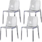 Modern Acrylic Armless Solid Back Dining Accent Chair for Home Clear 4 Piece Set Clearhalo 'Dining Chairs' 'Dining Tables & Seating' 'dining_chair' 'furn' 'furn_dining_chair' 'Furniture' 'Kitchen & Dining Furniture' 7604499