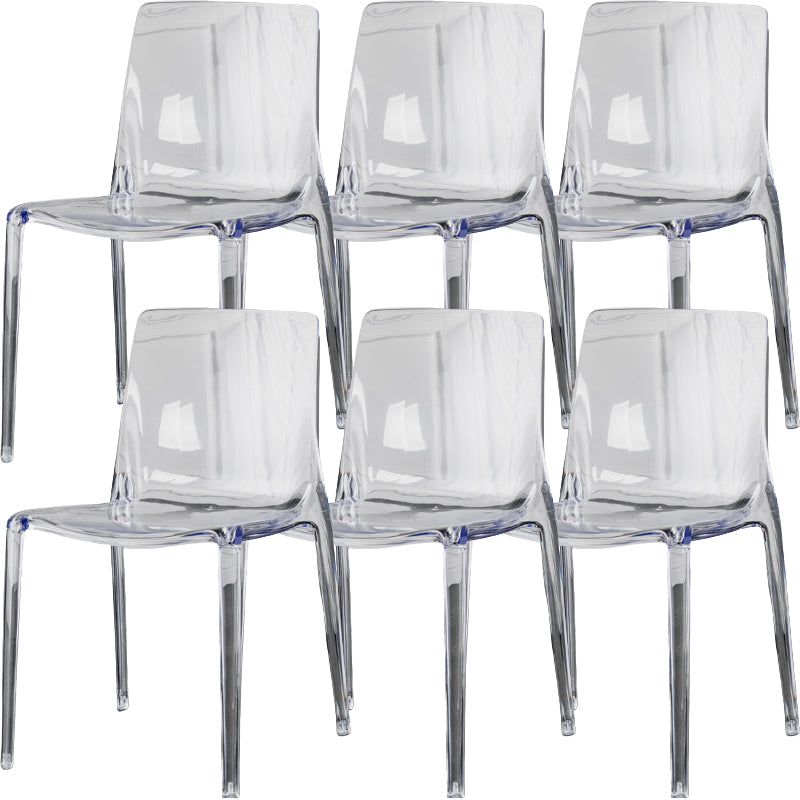 Modern Acrylic Armless Solid Back Dining Accent Chair for Home Clear 6 Piece Set Clearhalo 'Dining Chairs' 'Dining Tables & Seating' 'dining_chair' 'furn' 'furn_dining_chair' 'Furniture' 'Kitchen & Dining Furniture' 7604501