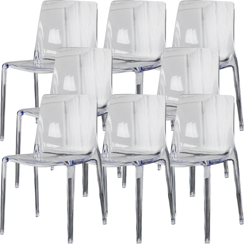 Modern Acrylic Armless Solid Back Dining Accent Chair for Home Clear 8 Piece Set Clearhalo 'Dining Chairs' 'Dining Tables & Seating' 'dining_chair' 'furn' 'furn_dining_chair' 'Furniture' 'Kitchen & Dining Furniture' 7604503