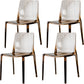 Modern Acrylic Armless Solid Back Dining Accent Chair for Home Amber 4 Piece Set Clearhalo 'Dining Chairs' 'Dining Tables & Seating' 'dining_chair' 'furn' 'furn_dining_chair' 'Furniture' 'Kitchen & Dining Furniture' 7604509