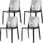 Modern Acrylic Armless Solid Back Dining Accent Chair for Home Smoke Gray 4 Piece Set Clearhalo 'Dining Chairs' 'Dining Tables & Seating' 'dining_chair' 'furn' 'furn_dining_chair' 'Furniture' 'Kitchen & Dining Furniture' 7604517