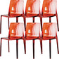 Modern Acrylic Armless Solid Back Dining Accent Chair for Home Red Clear 6 Piece Set Clearhalo 'Dining Chairs' 'Dining Tables & Seating' 'dining_chair' 'furn' 'furn_dining_chair' 'Furniture' 'Kitchen & Dining Furniture' 7604523