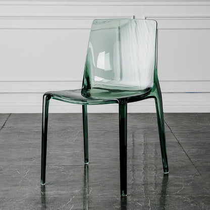 Modern Acrylic Armless Solid Back Dining Accent Chair for Home Green Clear 1 Piece Clearhalo 'Dining Chairs' 'Dining Tables & Seating' 'dining_chair' 'furn' 'furn_dining_chair' 'Furniture' 'Kitchen & Dining Furniture' 7604525