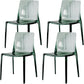 Modern Acrylic Armless Solid Back Dining Accent Chair for Home Green Clear 4 Piece Set Clearhalo 'Dining Chairs' 'Dining Tables & Seating' 'dining_chair' 'furn' 'furn_dining_chair' 'Furniture' 'Kitchen & Dining Furniture' 7604527