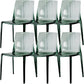 Modern Acrylic Armless Solid Back Dining Accent Chair for Home Green Clear 6 Piece Set Clearhalo 'Dining Chairs' 'Dining Tables & Seating' 'dining_chair' 'furn' 'furn_dining_chair' 'Furniture' 'Kitchen & Dining Furniture' 7604528