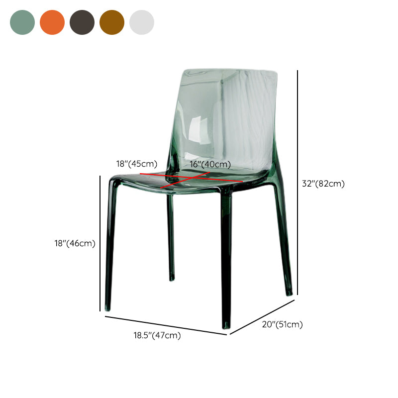 Modern Acrylic Armless Solid Back Dining Accent Chair for Home Clearhalo 'Dining Chairs' 'Dining Tables & Seating' 'dining_chair' 'furn' 'furn_dining_chair' 'Furniture' 'Kitchen & Dining Furniture' 7604530