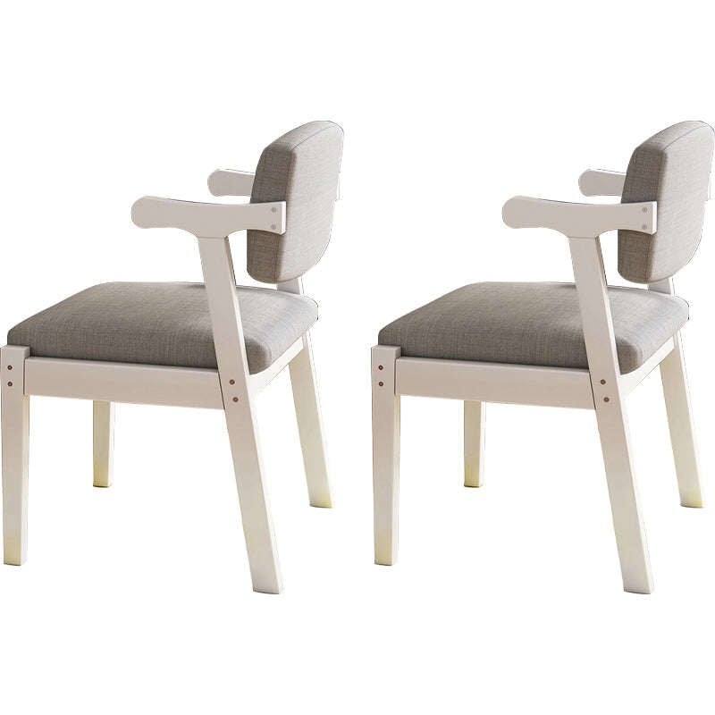 Eigentijdse massief houten rubberen houten arm eetstoel met gestoffeerd voor huis