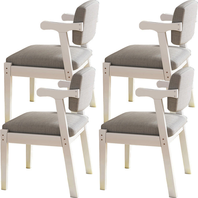 Eigentijdse massief houten rubberen houten arm eetstoel met gestoffeerd voor huis