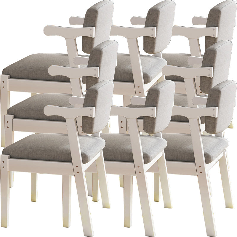 Eigentijdse massief houten rubberen houten arm eetstoel met gestoffeerd voor huis