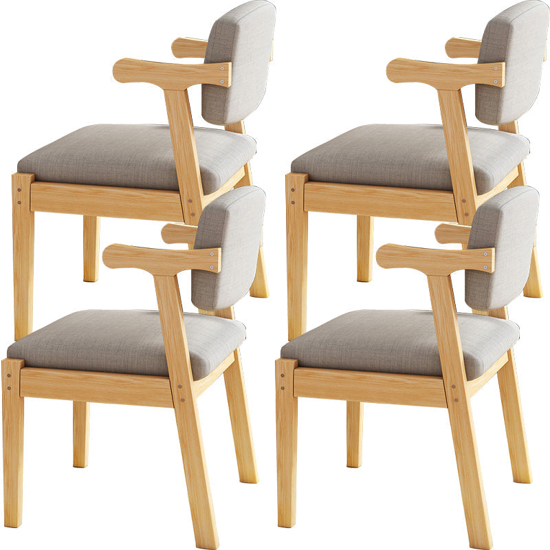 Eigentijdse massief houten rubberen houten arm eetstoel met gestoffeerd voor huis