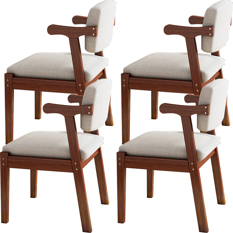 Eigentijdse massief houten rubberen houten arm eetstoel met gestoffeerd voor huis