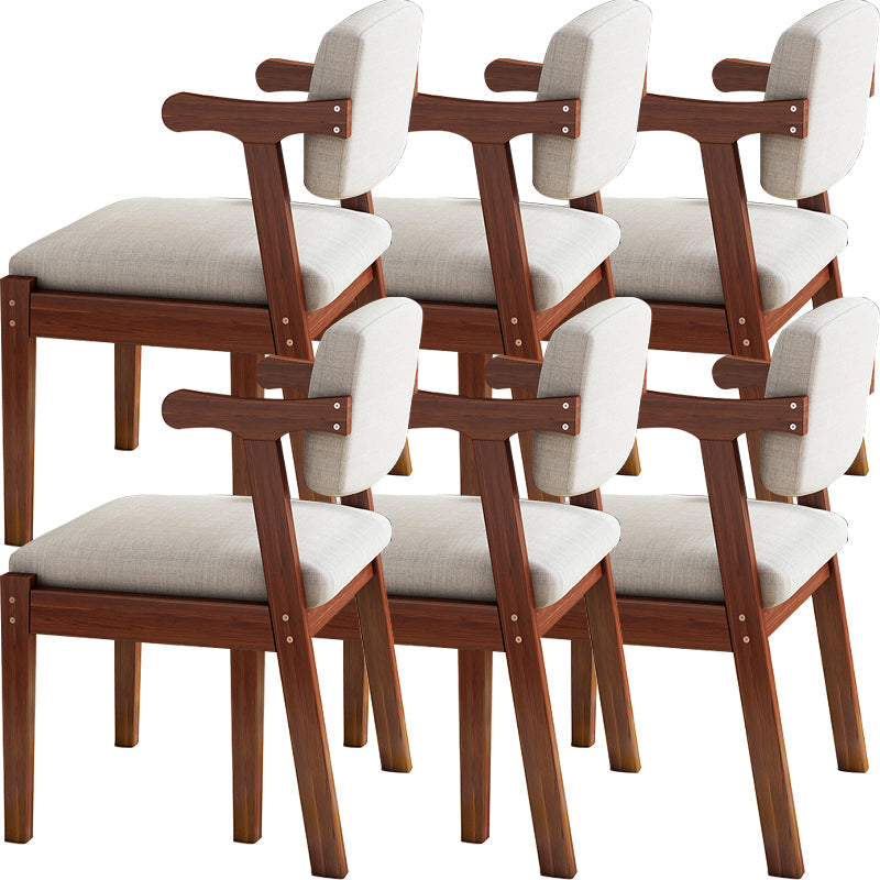 Eigentijdse massief houten rubberen houten arm eetstoel met gestoffeerd voor huis